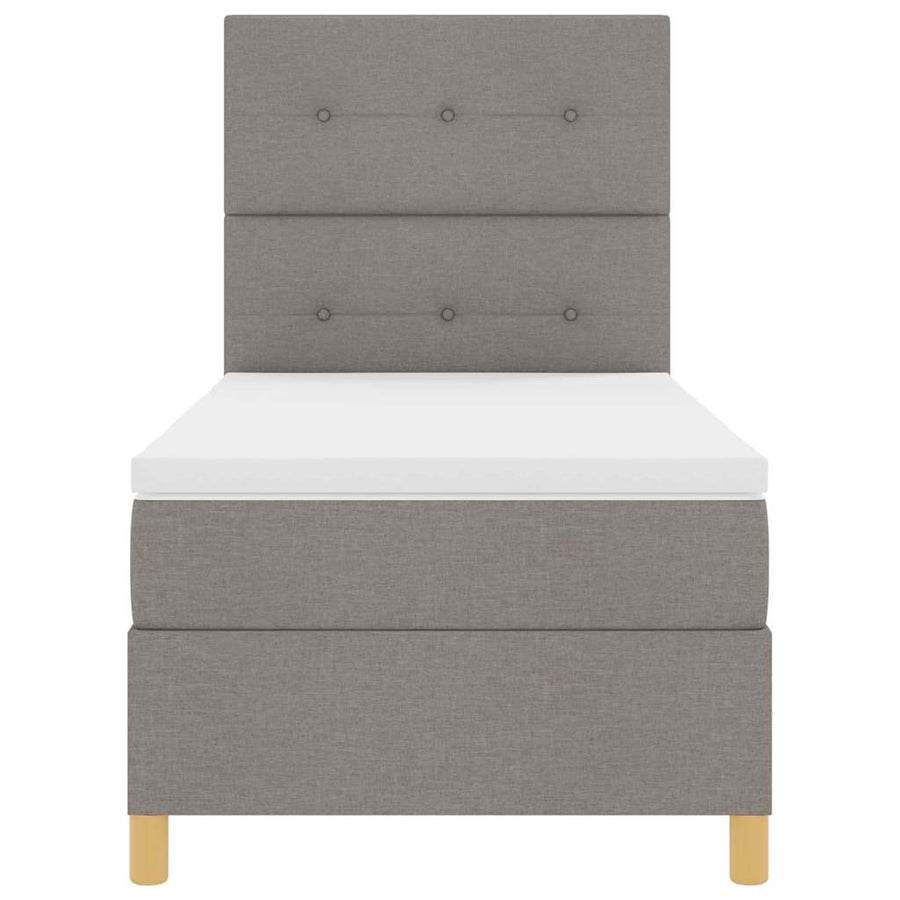 Boxspring bed met hoofdeinde Taupe 80 x 200 cm Stof
