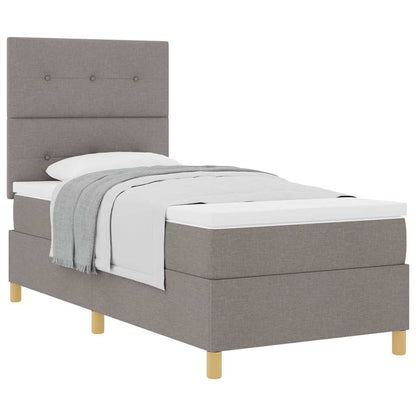 Boxspring bed met hoofdeinde Taupe 80 x 200 cm Stof