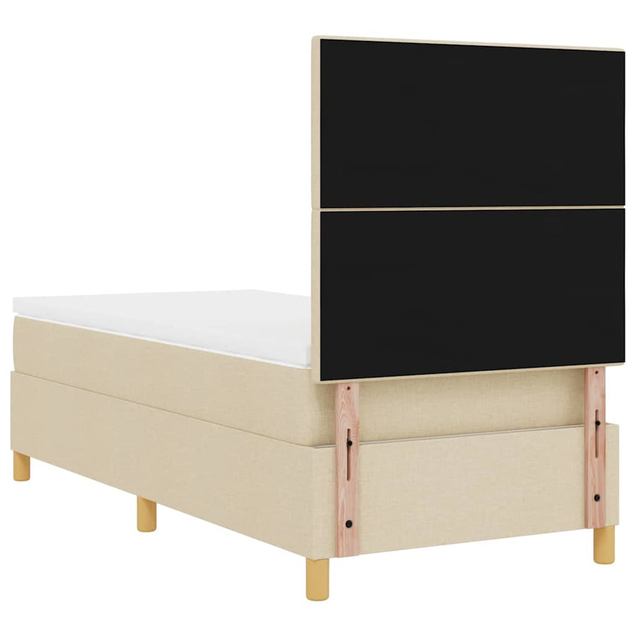 Boxspringbed met hoofdeinde Crème 80 x 200 cm Stof