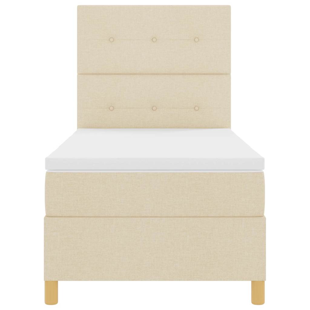 Boxspring bed met hoofdeinde Crème 80 x 200 cm Stof