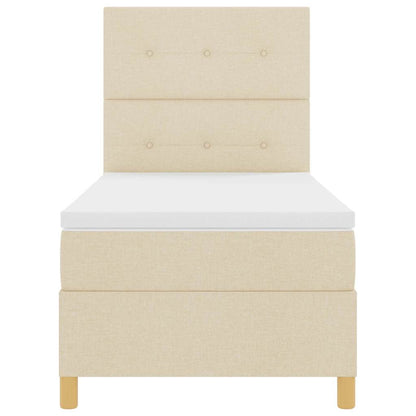 Boxspring bed met hoofdeinde Crème 80 x 200 cm Stof