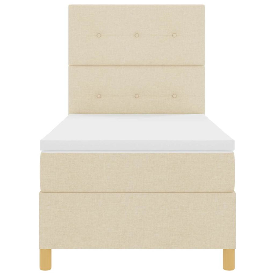 Boxspringbed met hoofdeinde Crème 80 x 200 cm Stof