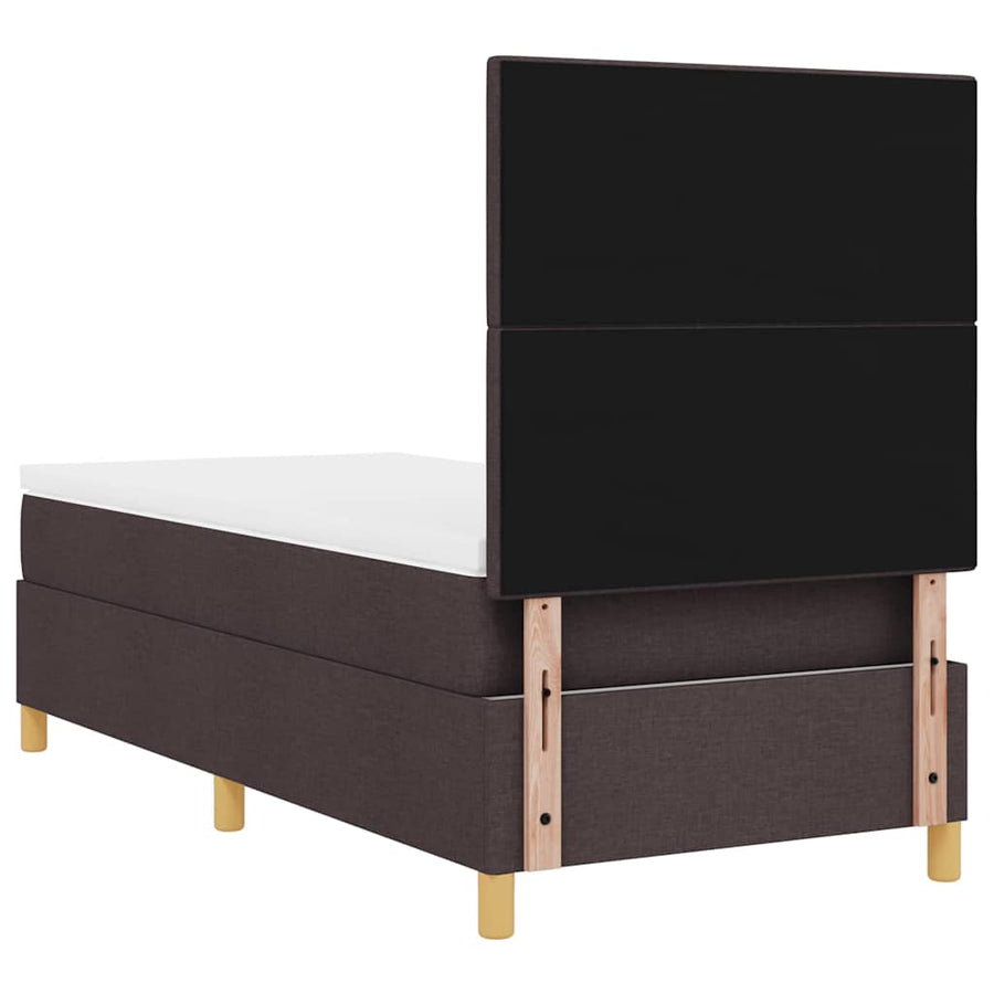 Boxspring bed met hoofdeinde Donkerbruin 90 x 190 cm Stof