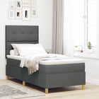 Boxspringbed 90 x 200 cm donkergrijs met hoofdeinde