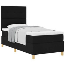 Boxspringbed met hoofdeinde Zwart 100 x 200 cm Stof
