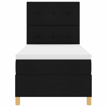 Boxspringbed met hoofdeinde Zwart 100 x 200 cm Stof