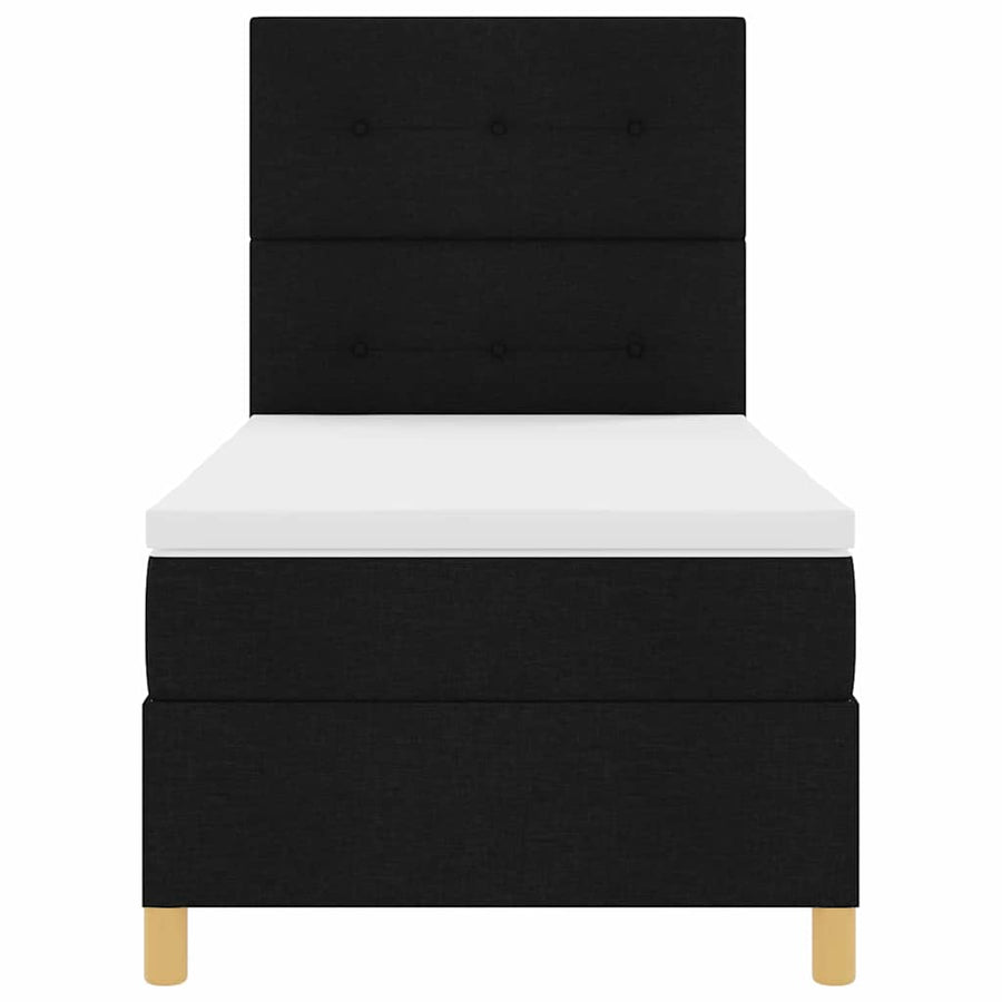 Boxspringbed met hoofdeinde Zwart 100 x 200 cm Stof