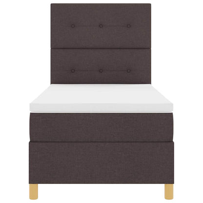 Boxspringbed met hoofdeinde Donkerbruin 100 x 200 cm Stof