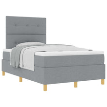 Boxspringbed met hoofdeinde Lichtgrijs 120 x 190 cm Stof
