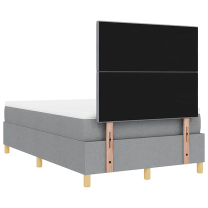 Boxspringbed met hoofdeinde Lichtgrijs 120 x 190 cm Stof