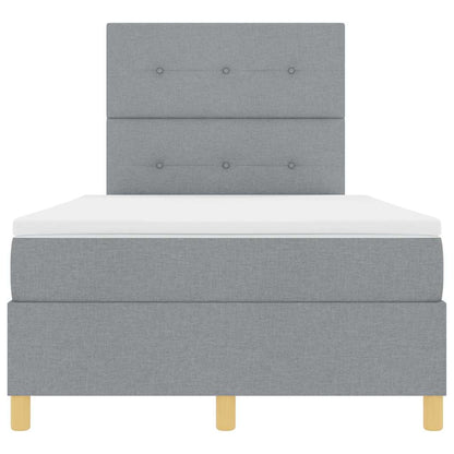 Boxspringbed met hoofdeinde Lichtgrijs 120 x 190 cm Stof