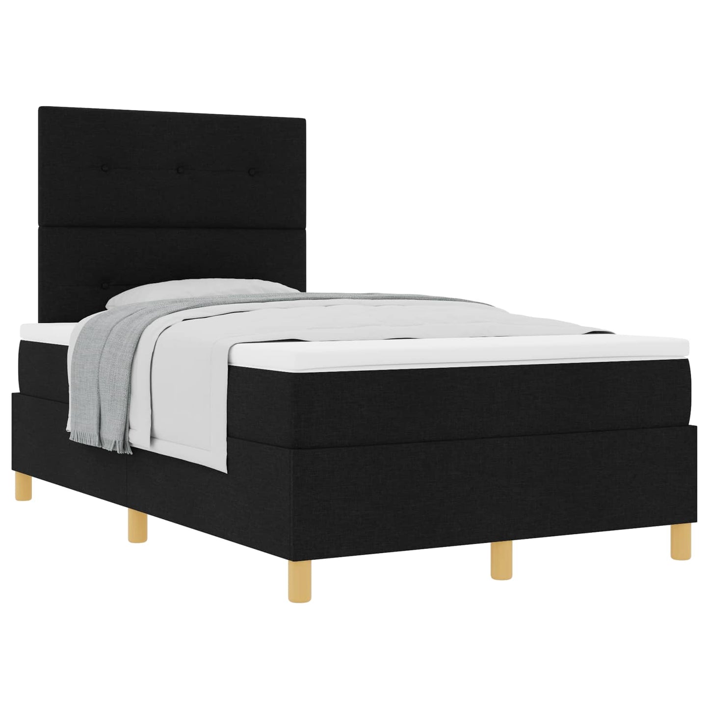 Boxspringbed met hoofdeinde Zwart 120 x 190 cm Stof