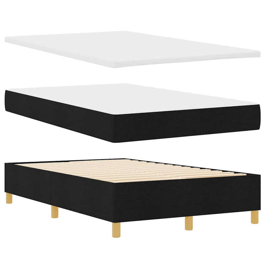 Boxspringbed met hoofdeinde Zwart 120 x 190 cm Stof