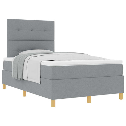 Boxspringbed met hoofdeinde Lichtgrijs 120 x 200 cm Stof