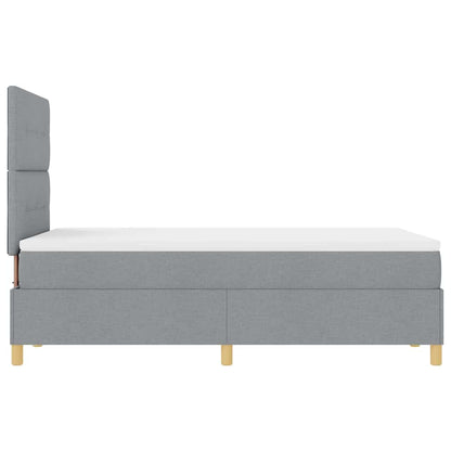 Boxspringbed met hoofdeinde Lichtgrijs 120 x 200 cm Stof