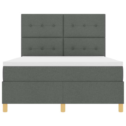 Boxspring bed met hoofdeinde Donkergrijs 160 x 200 cm Stof
