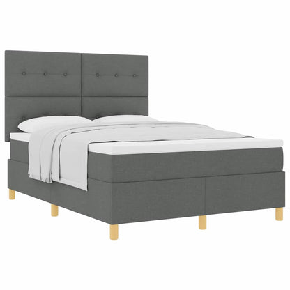 Boxspring bed met hoofdeinde Donkergrijs 160 x 200 cm Stof