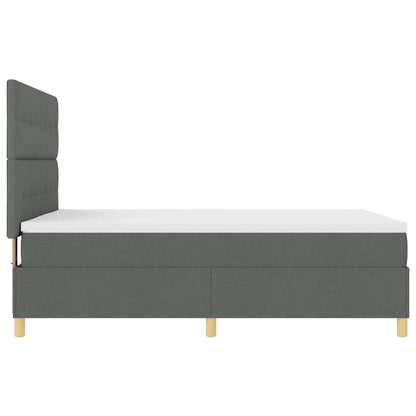 Boxspring bed met hoofdeinde Donkergrijs 160 x 200 cm Stof