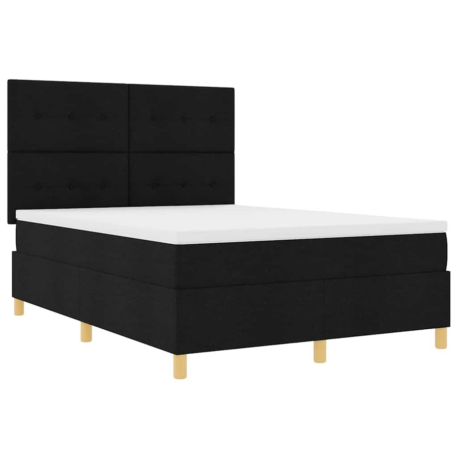 Boxspring bed met hoofdeinde Zwart 160 x 200 cm Stof