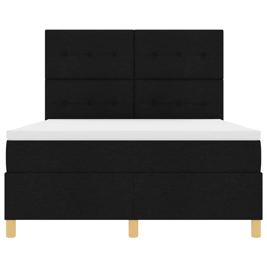 Boxspring bed met hoofdeinde Zwart 160 x 200 cm Stof