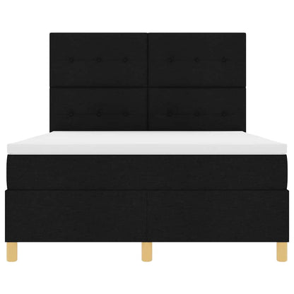 Boxspring bed met hoofdeinde Zwart 160 x 200 cm Stof