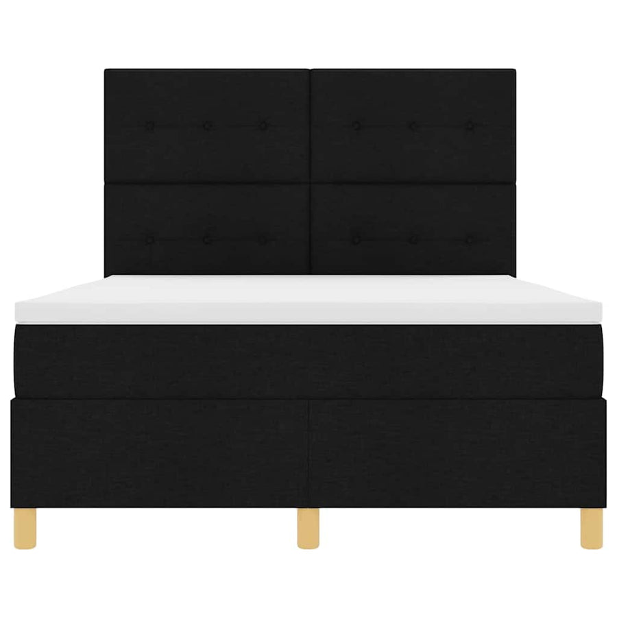 Boxspring bed met hoofdeinde Zwart 160 x 200 cm Stof