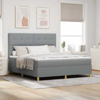Boxspringbed 180x200 cm lichtgrijs stof