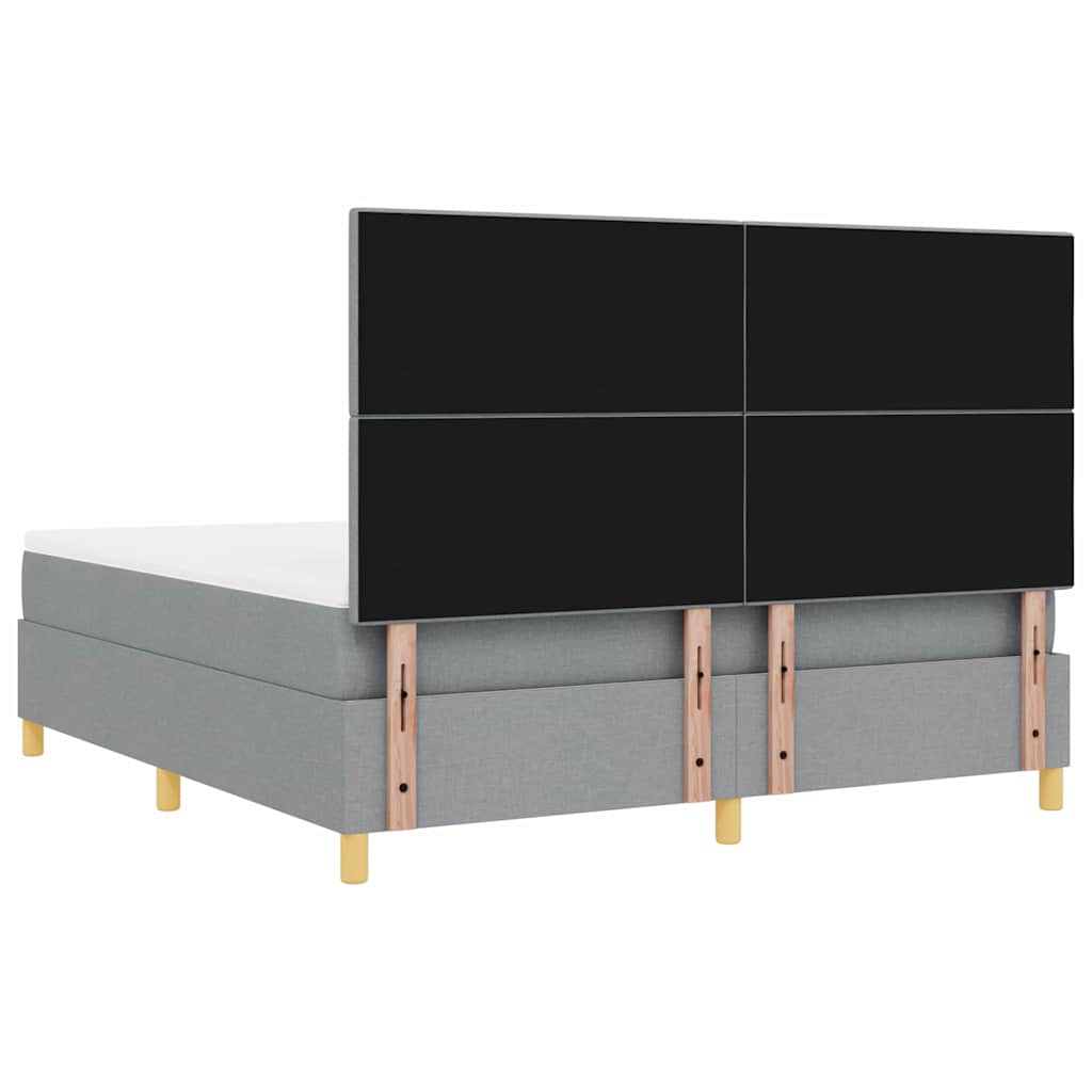 Boxspring bed met hoofdeinde Lichtgrijs 180 x 200 cm Stof