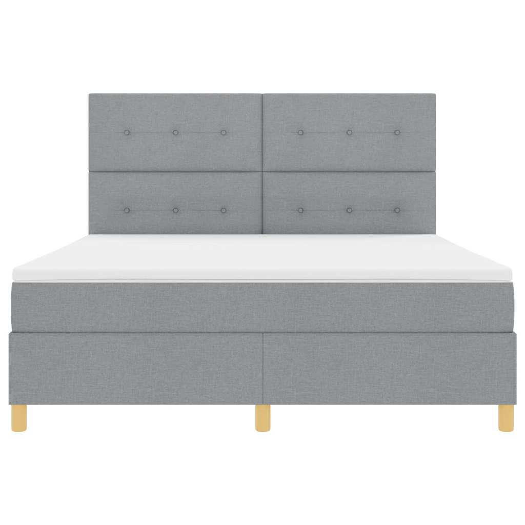 Boxspring bed met hoofdeinde Lichtgrijs 180 x 200 cm Stof