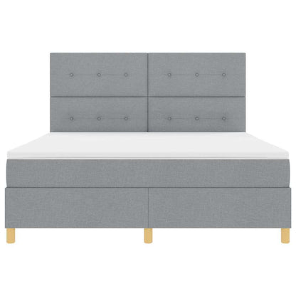 Boxspring bed met hoofdeinde Lichtgrijs 180 x 200 cm Stof