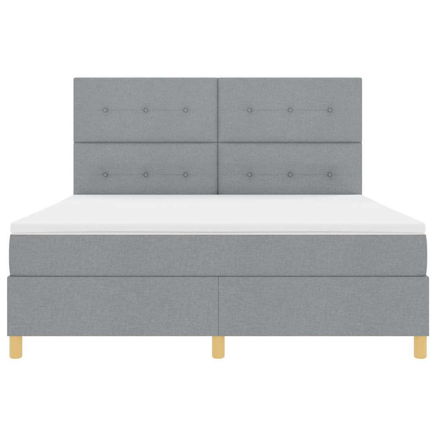 Boxspring bed met hoofdeinde Lichtgrijs 180 x 200 cm Stof