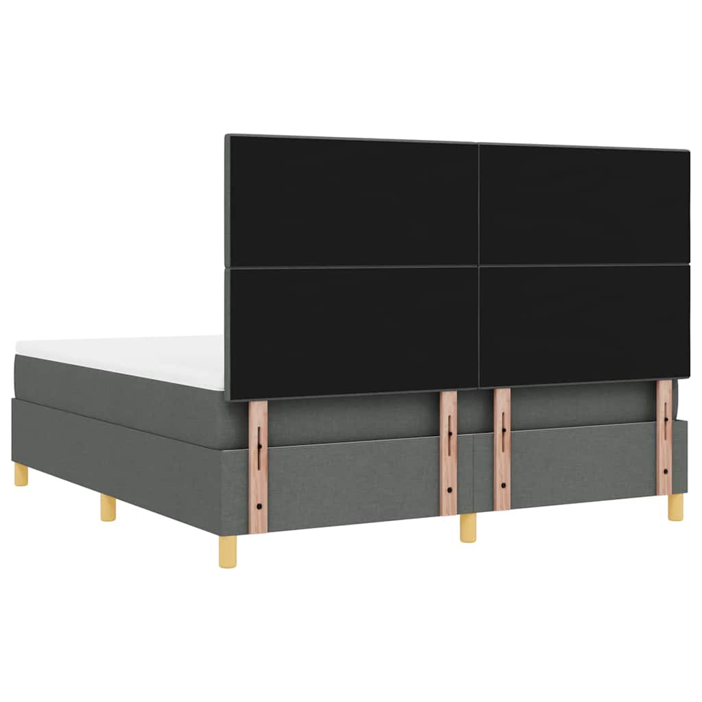 Boxspringbed met hoofdeinde Donkergrijs 180 x 200 cm Stof