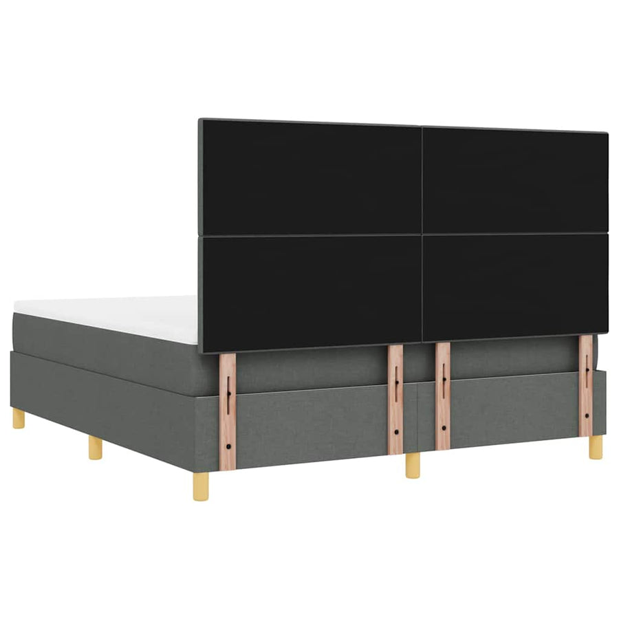 Boxspringbed met hoofdeinde Donkergrijs 180 x 200 cm Stof