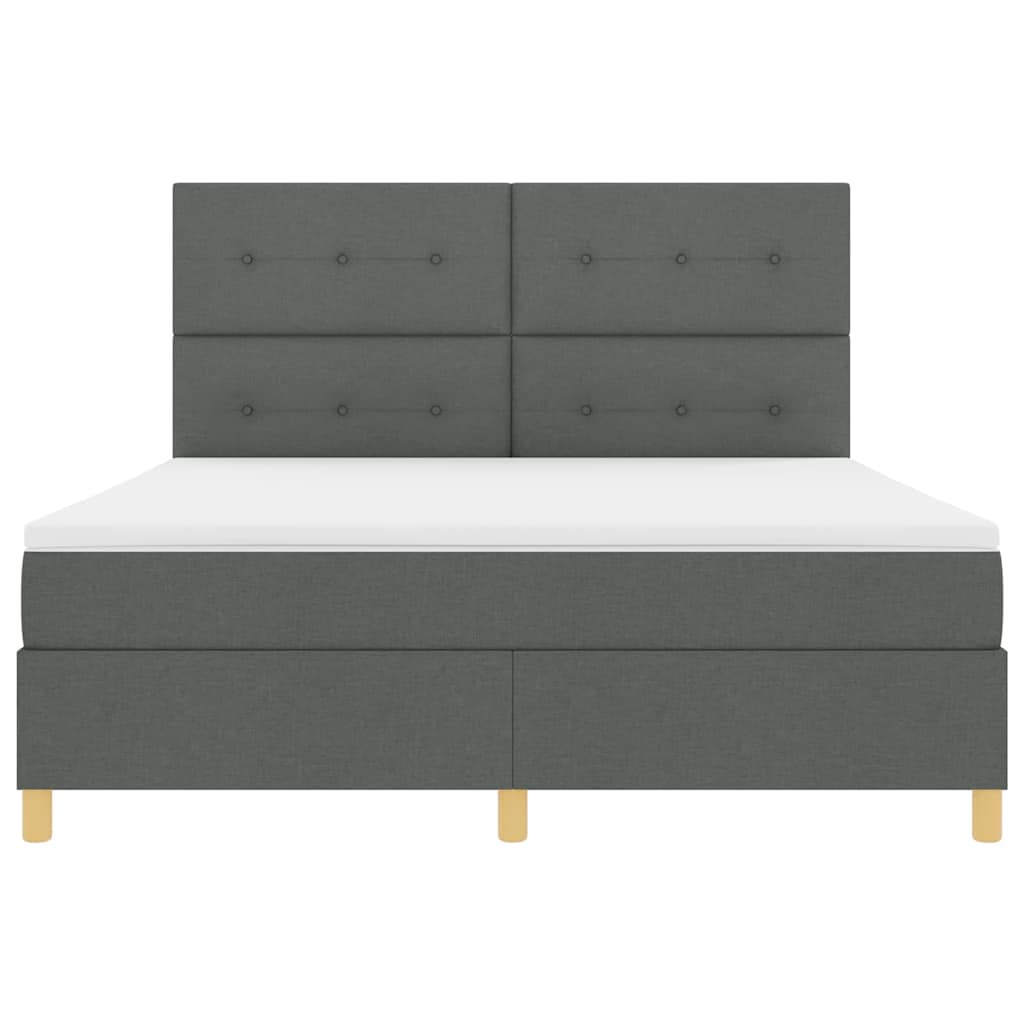 Boxspringbed met hoofdeinde Donkergrijs 180 x 200 cm Stof