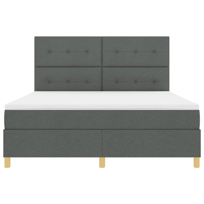 Boxspringbed met hoofdeinde Donkergrijs 180 x 200 cm Stof