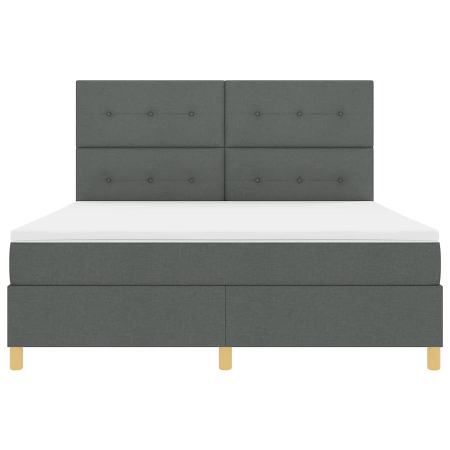 Boxspringbed met hoofdeinde Donkergrijs 180 x 200 cm Stof