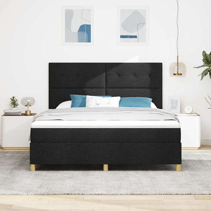 Boxspring bed met hoofdeinde Zwart 180 x 200 cm Stof
