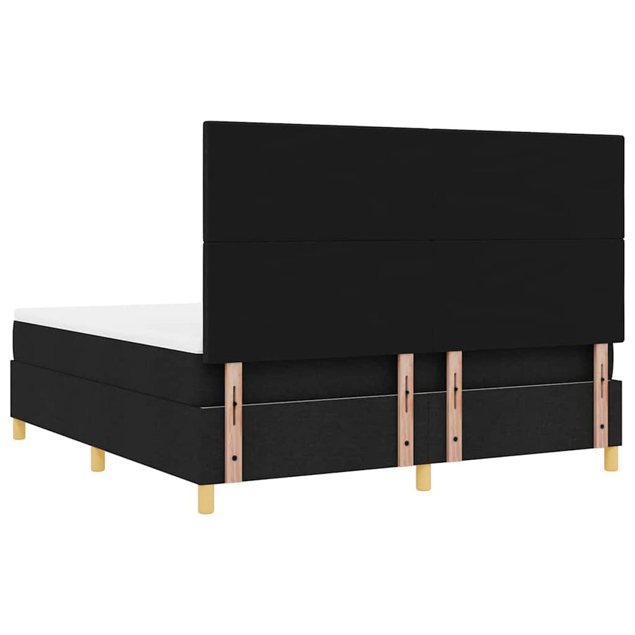 Boxspring bed met hoofdeinde Zwart 180 x 200 cm Stof
