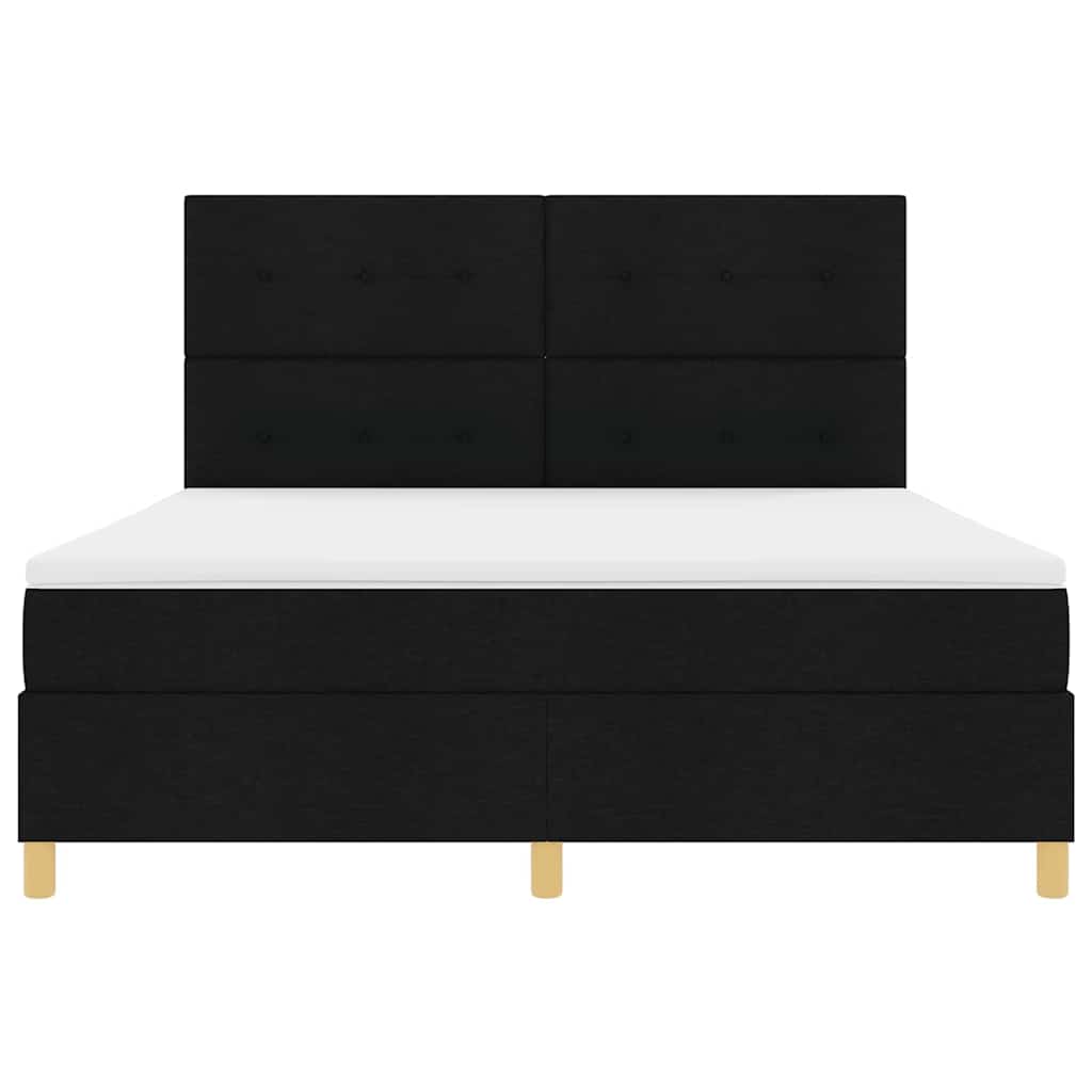 Boxspring bed met hoofdeinde Zwart 180 x 200 cm Stof