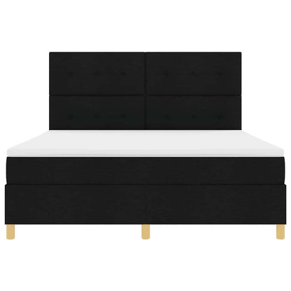 Boxspring bed met hoofdeinde Zwart 180 x 200 cm Stof