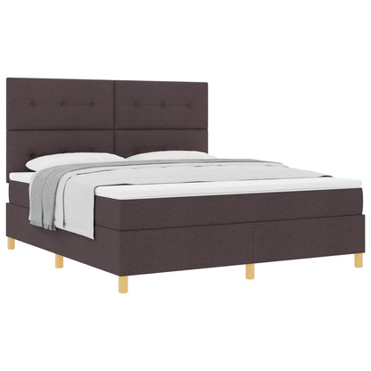 Boxspringbed met matras Donkerbruin 180 x 200 cm Stof