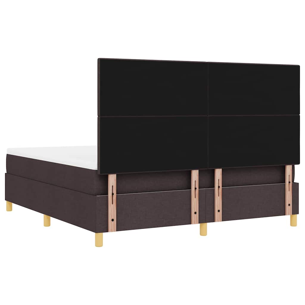 Boxspringbed met matras Donkerbruin 180 x 200 cm Stof