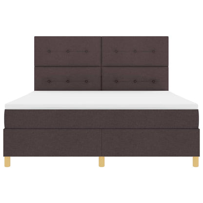 Boxspringbed met matras Donkerbruin 180 x 200 cm Stof