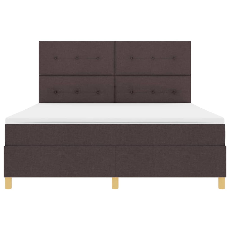 Boxspringbed met matras Donkerbruin 180 x 200 cm Stof