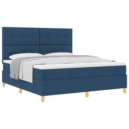 Boxspringbed met hoofdeinde Blauw 180 x 200 cm Stof