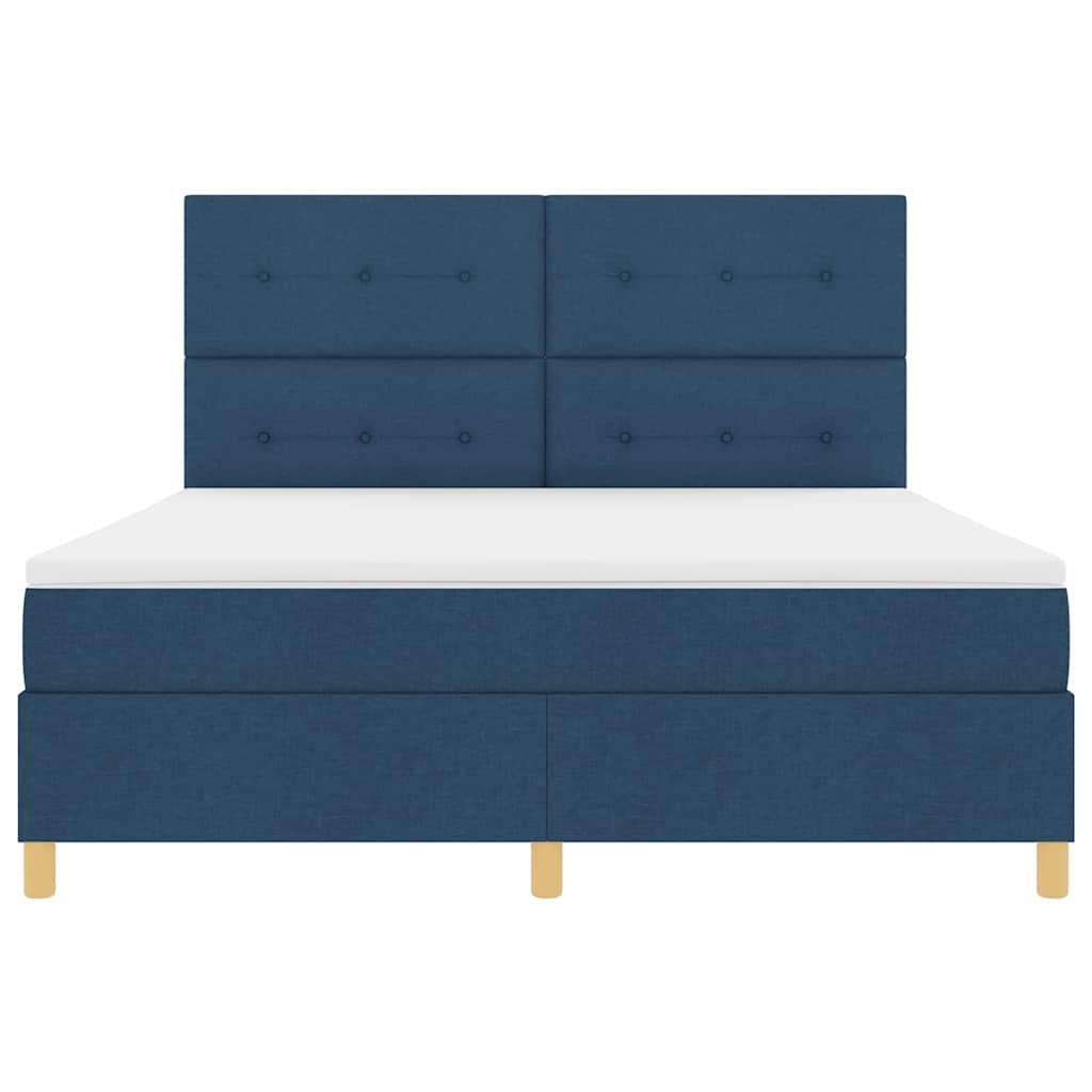 Boxspringbed met hoofdeinde Blauw 180 x 200 cm Stof