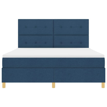 Boxspringbed met hoofdeinde Blauw 180 x 200 cm Stof