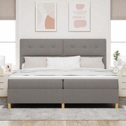Boxspringbed met hoofdeinde Taupe 200 x 200 cm Stof