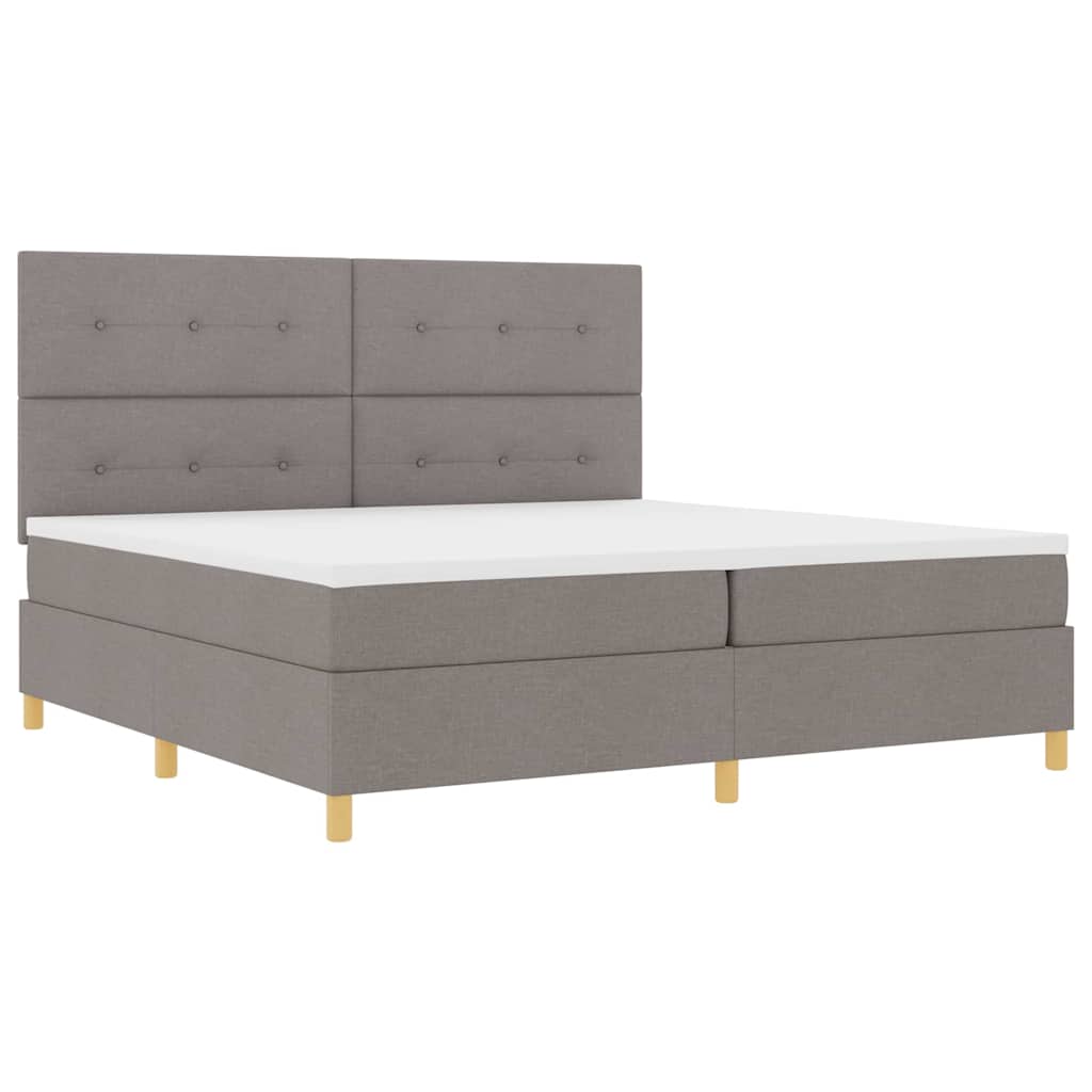 Boxspringbed met hoofdeinde Taupe 200 x 200 cm Stof