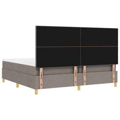 Boxspringbed met hoofdeinde Taupe 200 x 200 cm Stof